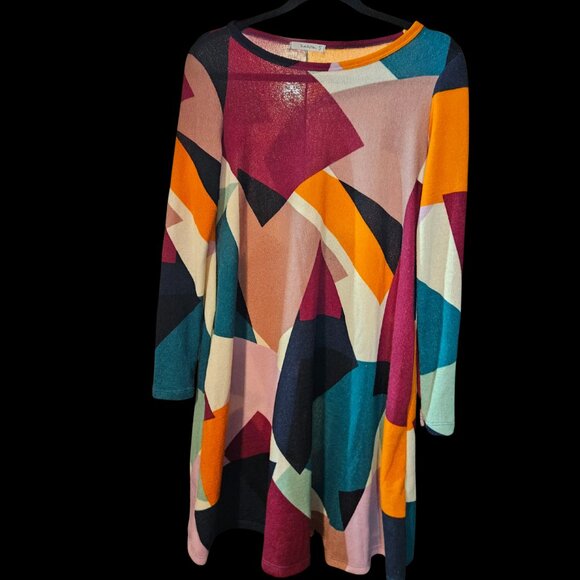 Twenty Ten Women’s Tunic Dress Small Long Sleeve Geometric Print - Picture 1 of 4